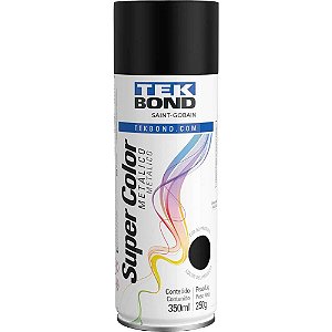 Tinta spray preto metálico 350ml TEKBOND