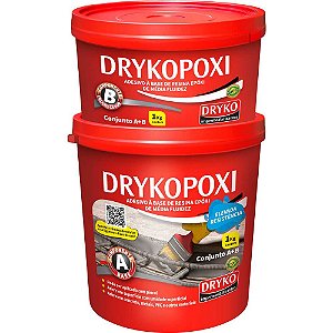 Adesivo estrutural a base de resina epóxi bicomponente 1kg DRYKOPOXI DRYKO