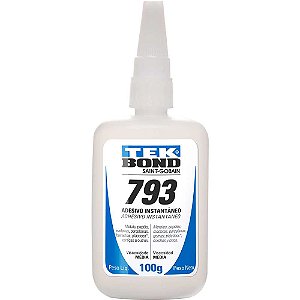 Adesivo instantâneo cianoacrilato industrial 793 100g TEKBOND