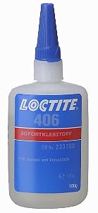 Adesivo instantâneo cianoacrilato industrial 406 100g LOCTITE