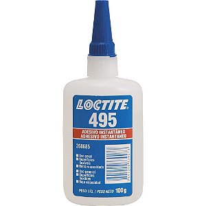 Adesivo instantâneo cianoacrilato industrial 495 100g LOCTITE