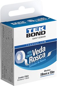 Fita veda-rosca 18mm x 10m branca em PTFE 21102001810 TEKBOND