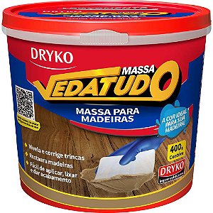 Massa para madeira imbuia 400g vedatudo DRYKO