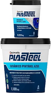 Revestimento cerâmico bi-componente plasteel cerâmico azul 1,32kg PC2 QUIMATIC