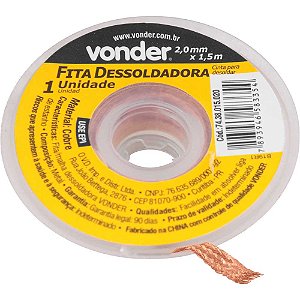 Fita malha dessoldadora 2,0mm x 1,5 m,VONDER