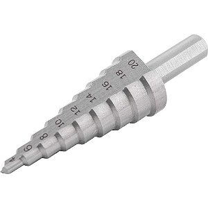 Broca de aço rápido escalonada 4mm a 20mm VONDER