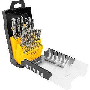 Jogo de brocas de aço rápido DIN 338 1,0mm a 13,0mm com 25 peças VONDER