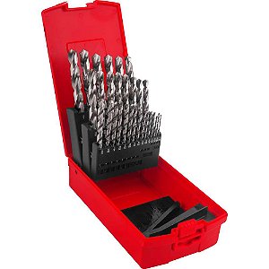 Jogo de brocas de aço rápido DIN 338 1/16" a 1/2" com 29 peças A154 DORMER