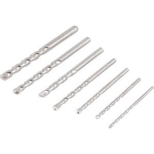 Jogo de brocas para concreto com ponta de metal duro 3mm a 10mm com 7 peças VONDER