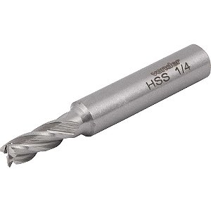 Fresa de topo em aço rápido 1/4" com 4 cortes ANSI B94.11 VONDER
