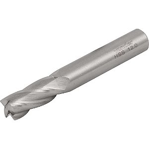 Fresa de topo em aço rápido 12,0mm com 4 cortes DIN 844A VONDER