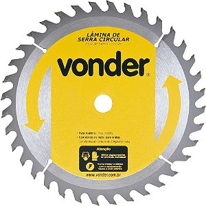 Lâmina de serra circular com dentes de metal duro/vídea 185mm x 16mm 36 dentes VONDER
