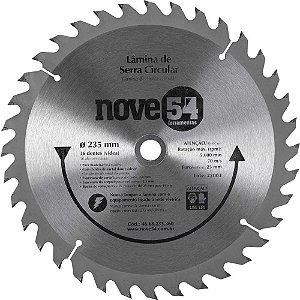 Lâmina de serra circular com dentes de metal duro/vídea 235mm x 25mm 36 dentes NOVE54