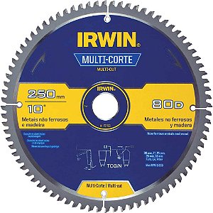 Lâmina de serra circular multicorte 250mm x 30mm 80 dentes 15199 IRWIN