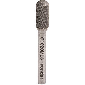 Lima rotativa abaulada 10,0mm x 20,0mm com haste 6,0mm VONDER