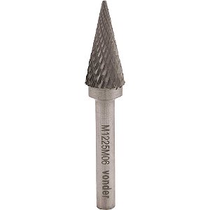 Lima rotativa cônica ponteaguda 12,0mm x 25,0mm com haste 6,0mm VONDER