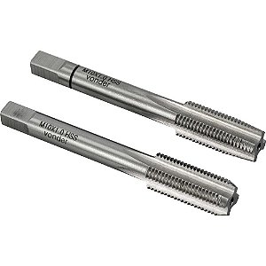 Macho manual de aço rápido M10 x 1,00mm rosca MB jogo com 2 peças VONDER