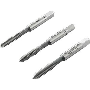 Macho manual de aço rápido nº10 - 3/16" UNC jogo com 3 peças VONDER PLUS