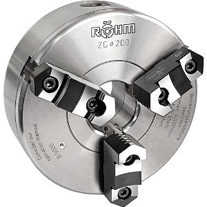 Placa mecânica para torno 8" autocentrante aço 3 castanhas DIN 6350 Duro-M 185304 ROHM