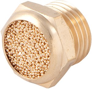 Silenciador de ar comprimido curto em latão rosca 1/4" BSP VONDER