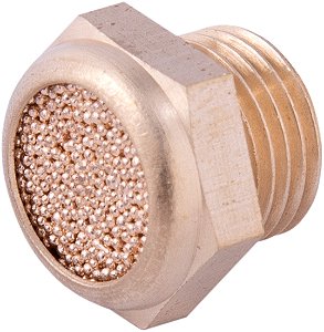 Silenciador de ar comprimido curto em latão rosca 1/8" BSP VONDER