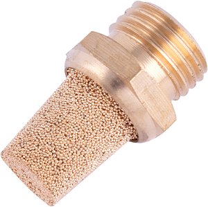 Silenciador de ar comprimido longo em latão rosca 1/4" BSP VONDER