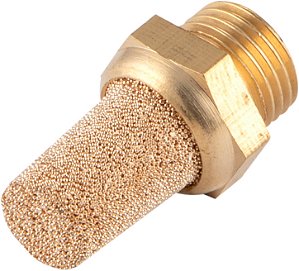 Silenciador de ar comprimido longo em latão rosca 1/8" BSP VONDER