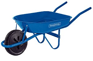 Carrinho de Mão Tramontina com Caçamba Rasa Metálica Azul 50 L Braço Metálico e Pneu Maciço