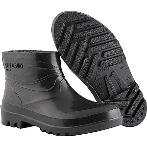 Bota de PVC preta cano curto 10cm com forro SL FLEX 35 ALPARGATAS