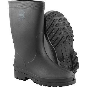 Bota de PVC preta cano médio sem forro 35/36 NOVE54