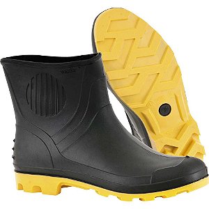 Bota de PVC preta e amarela cano 3/4 com forro 43/44 VONDER