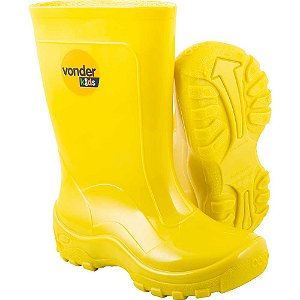 Bota infantil de PVC amarela com forro 20/21 VONDER