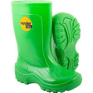 Bota infantil de PVC verde com forro 22/23 VONDER