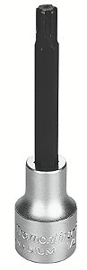 Soquete em Aço Cromo Vanádio Ponta RIBE Longa 8 mm - Encaixe 1/2" Tramontina PRO