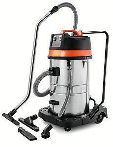 Aspirador de Pó para Sólidos e Líquidos 127 V 2400 W Tanque de Aço Inox Capacidade de 80 Litros Tramontina PRO