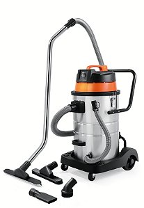 Aspirador de Pó para Sólidos e Líquidos 220 V 1400 W Tanque de Aço Inox Capacidade de 50 Litros Tramontina PRO