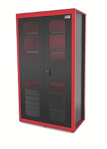 Armário Vertical para Ferramentas 2 Portas com Visores e 5 Gavetas Tramontina PRO