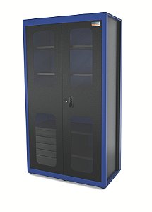 Armário Vertical para Ferramentas 2 Portas com Visores e 5 Gavetas Tramontina PRO