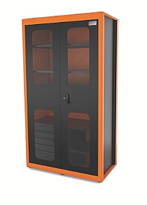 Armário Vertical para Ferramentas 2 Portas com Visores e 5 Gavetas Tramontina PRO