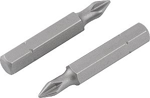 Bits/ponteira phillips S2 encaixe 1/4" nº1 3/16" x 38mm com 2 peças VONDER