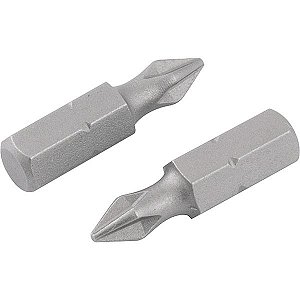 Bits/ponteira phillips S2 encaixe 1/4" nº2 1/4" x 25mm com 2 peças VONDER