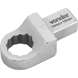 Ponta chave estrela de 19mm com encaixe 14mm x 18mm para torquímetro de estalo intercambiável VONDER