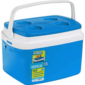 Caixa térmica Tropical 12 litros azul SOPRANO