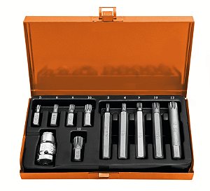 Jogo de Ponteiras Intercambiáveis Multidentada Tramontina PRO - 11 Peças (M5 a M12) Adaptador de 1/2".