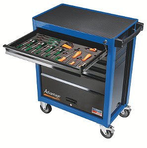Carro para Ferramentas 5 Gavetas e 1 Porta 136 Peças Tramontina PRO