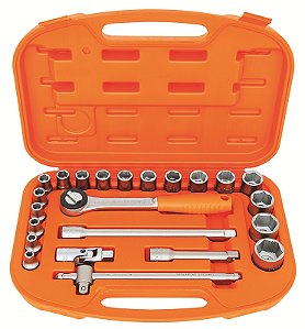 Maleta com Soquetes Xtractor Plus e Acessórios 1/2" Milímetros - 23 Peças Tramontina PRO