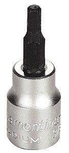 Soquete em Aço Cromo Vanádio Ponta Hexagonal 4 mm - Encaixe 3/8" Tramontina PRO