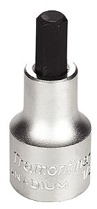 Soquete em Aço Cromo Vanádio Ponta Hexagonal 8 mm - Encaixe 1/2" Tramontina PRO
