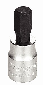 Soquete em Aço Cromo Vanádio Ponta Hexagonal 8 mm - Encaixe 3/8" Tramontina PRO