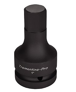 Soquete de Impacto Ponta Hexagonal em Aço Cromo Molibdênio 23 mm - Encaixe 1'' Tramontina PRO